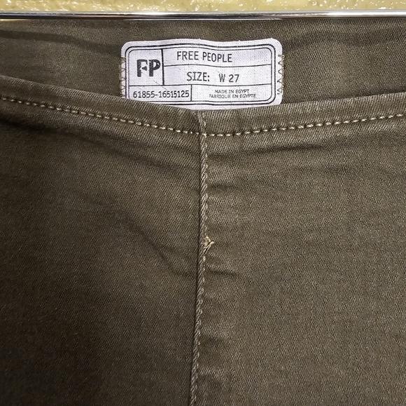 Free people olive green skinny/leggings size 27 - Picture 3 of 4